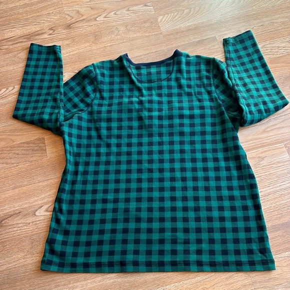 Chaps Classics, long sleeve green/black checkered pull over casual top. Size 1X - Picture 8 of 17